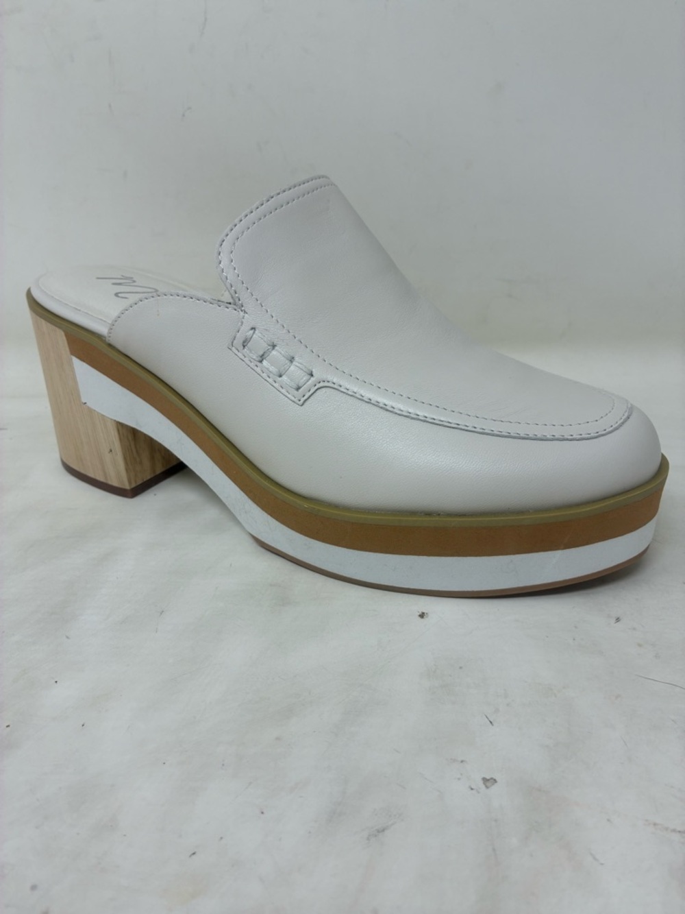 New Without Box, Matisse kristy Bone Leather Platform Mule Heels